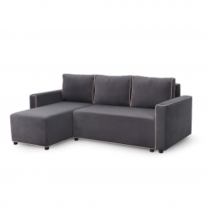 Угловой диван Некст Альба темно-серый/бежевый