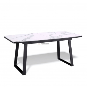 Стол обеденный Kenner AZ1400 черный/керамика белая