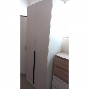 Шкаф Палермо 2-х створчатый с перегородкой Белый/Матовый Беж