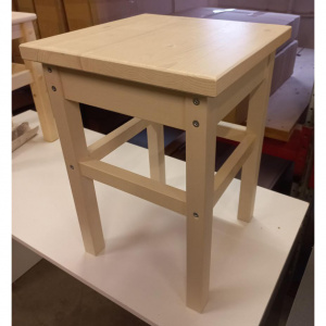 Табурет массив прямая нога Выбеленная береза