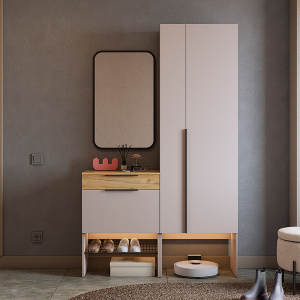 Прихожая Баско К8 кашемир/дуб крафт золотой/черный