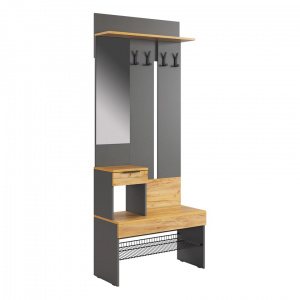 Прихожая Баско графит/дуб крафт золотой