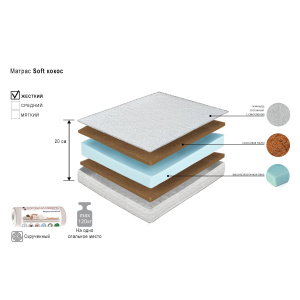 Матрас Soft кокос 180х200