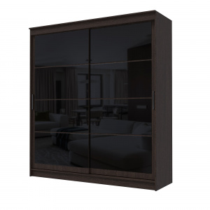 Шкаф-купе ГРАНД 1 2,0 Венге/Лакобель черный