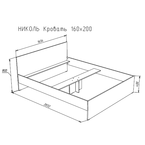 Кровать НК Николь 1600 Венге