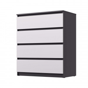 Комод ВЕГА Люкс 4Я Графит/Белый гладкий