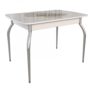 Стол обеденный раздвижной белый/Геометрия