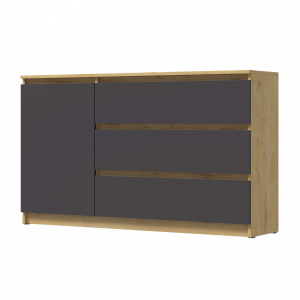 Комод ВЕГА 1Д-3Я Дуб Вотан/Графит