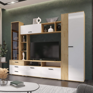 Гостиная Крокус Дуб вотан/Белый гладкий