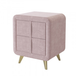 Тумба прикроватная Софи 2 нежно-розовый (велюр)