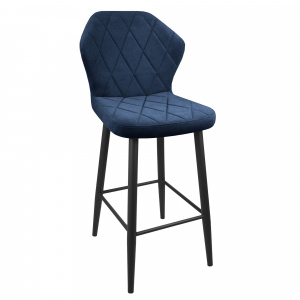 Стул Бергамо-SKY барный черный муар/Катания Дарк Блю
