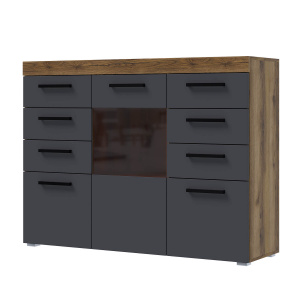 Комод Бастон Дуб Делано/Графит