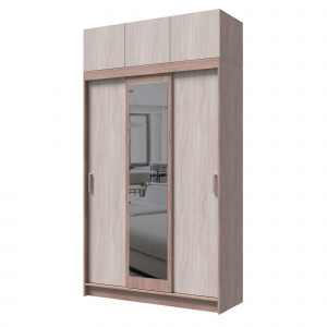 Шкаф-купе БРУНО 5 с антресолью Шимо темный/Шимо светлый