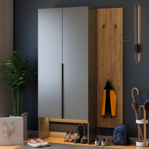 Прихожая К6 дуб крафт золотой/графит