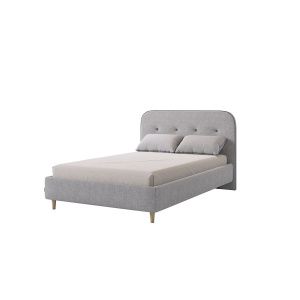 Кровать односпальная Лео 120х200 галька/графит (велюр)