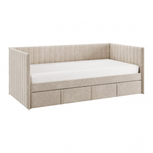 Кровать с ящиками Твикс (Софа) 90х200 капучино (велюр)