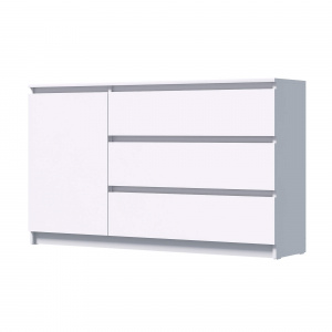 Комод ВЕГА 1Д-3Я Белый гладкий