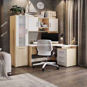 Стол компьютерный Лайт К4 дуб сонома/белый