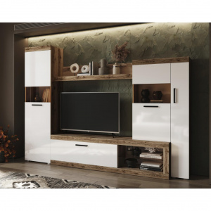 Гостиная Бастон Дуб делано/Белый гладкий