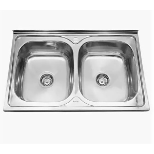 Мойка накладная двухчашевая 600х800 (толщина 0,8, глубина 180)