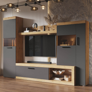 Гостиная Бастон Дуб вотан/Графит