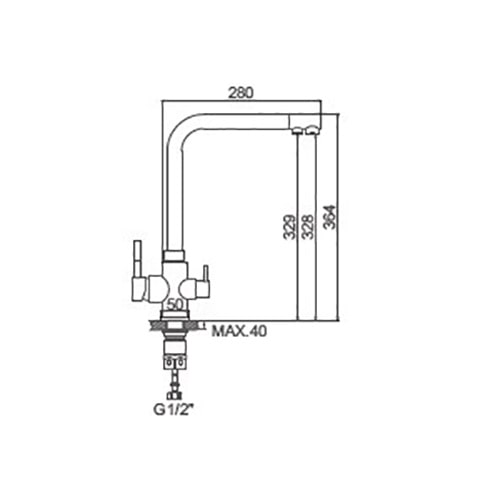 Смеситель для кухни Accona A5179AT-4  с выходом для питьевой воды