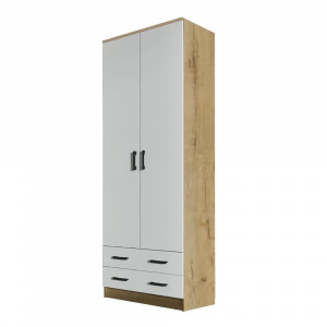 Шкаф Дуэт Дуб Вотан/Белый гладкий