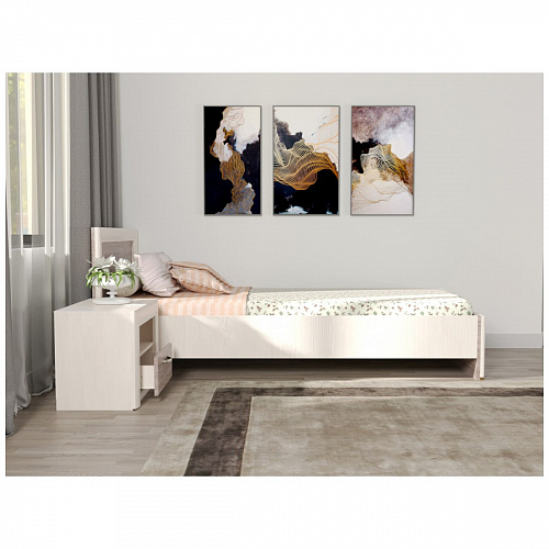 Кровать односпальная 90 OLIVIA Вудлайн крем/дуб анкона