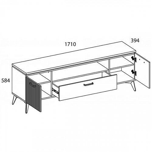Тумба RTV VINATI 2D1SN ПЕРСИДСКИЙ ЖЕМЧУГ/АМАРОК