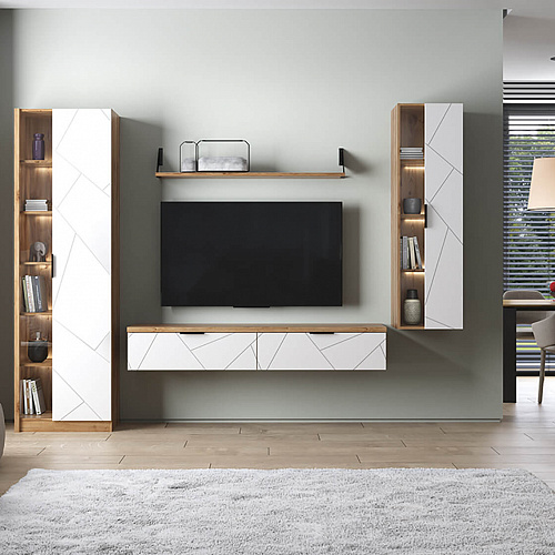 Тумба навесная KAYLAS 2S-1 Дуб наварра/Эко джелато