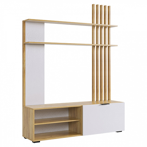 Стенка Бери дуб крафт золотой/белое дерево