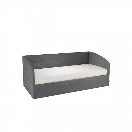 Кровать с подъемным механизмом Бест (Софа) 90х200 графит (велюр)