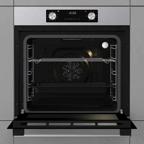 Духовой шкаф Gorenje, объем 73 л, электронное управление, home made plus, утапливаемые переключатели, таймер, 8 режимов, , гриль, цвет нержавеющая ста