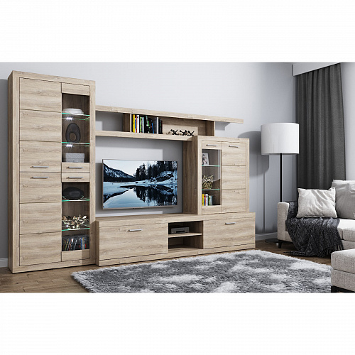 Шкаф-витрина 1V1D OSKAR дуб Санремо