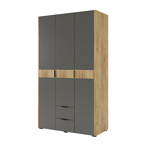 Шкаф трехдверный Адам дуб крафт золотой/графит