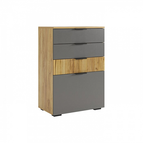 Прихожая К3  дуб крафт золотой/графит/черный