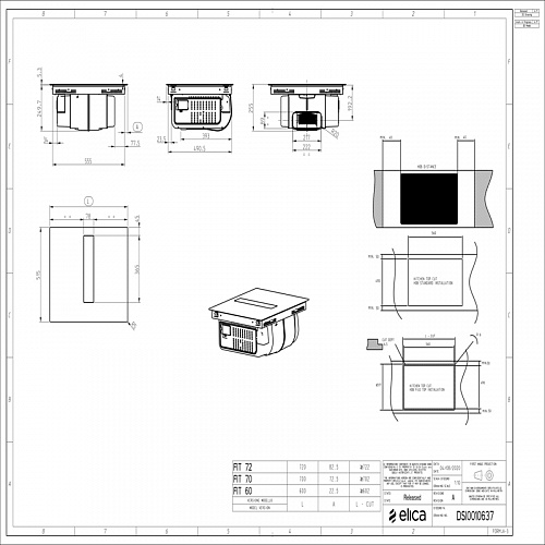 Варочная панель с вытяжкой ELICA NIKOLATESLA VELVET BL/A/72-PRF0196870