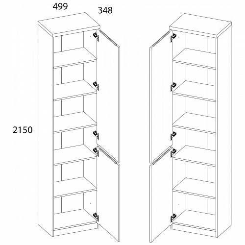 Шкаф TAURUS 1D Белый/Дуб вотан