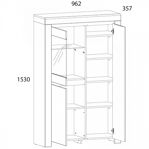 Гостиная TAURUS №1 Белый/Дуб вотан
