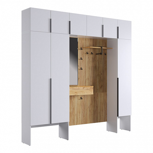 Прихожая К11 дуб крафт золотой/белое дерево