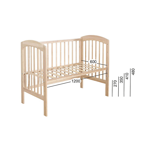 Кровать детская Сказка КМ.014.01-031 Бесцветный (Лак)