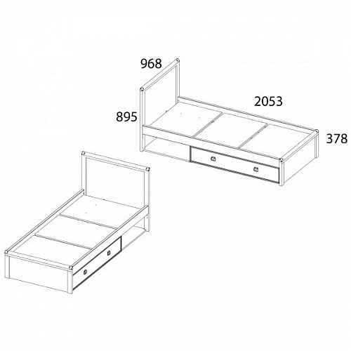 Кровать односпальная MAGELLAN 90 Сосна винтаж