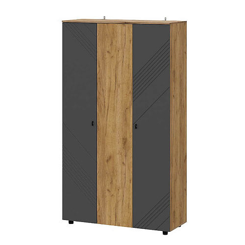 Шкаф Байкал трехстворчатый Дуб Золотой/Графит