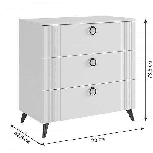 Спальный гарнитур Ева К1 белое дерево/белый матовый/крем (велюр)