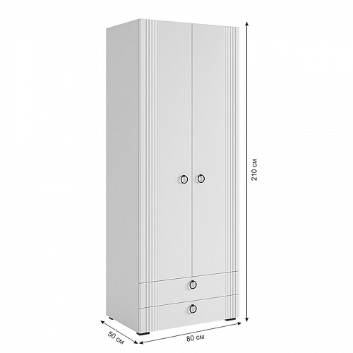 Шкаф двухдверный Ева 103.01 белое дерево/белый матовый