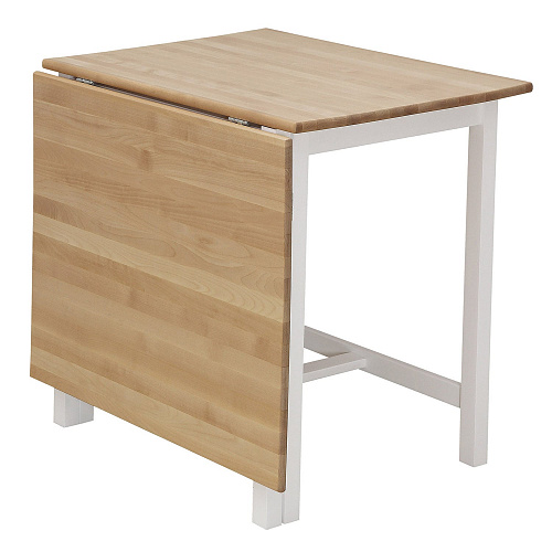 Стол раскладной большой ИДЕЯ массив Бесцветный (Лак)/СНЕГ