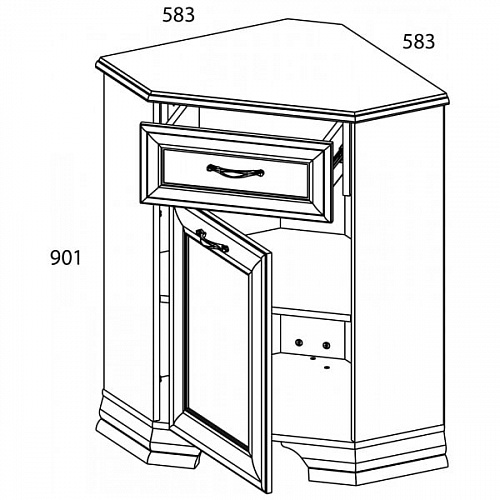 Тумба 1D1SU TIFFANY Вудлайн кремовый
