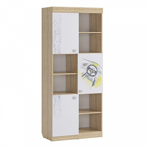 Стеллаж Форсаж дуб сонома/белый