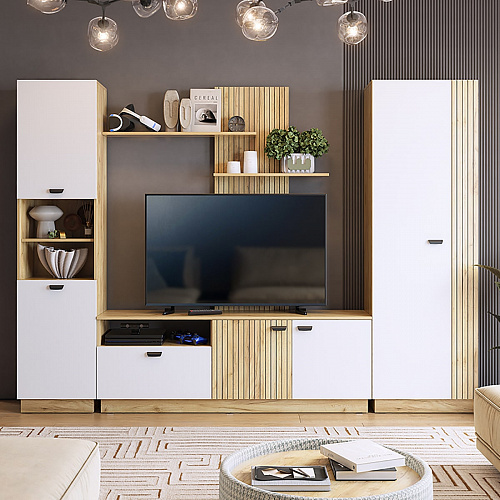 Гостиная Моди К2 дуб крафт золотой/белое дерево