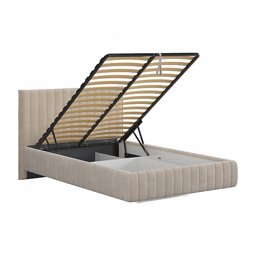 Кровать с подъемным механизмом Твикс 120х200 крем (велюр)